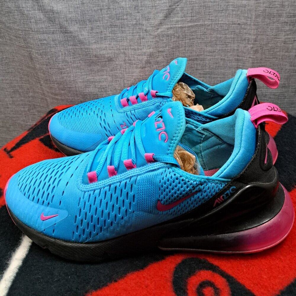 %Size 10 Nike Air Max 270 Shoes Men Blue Pink Black BV6078-400 Sneakers 2018 A8